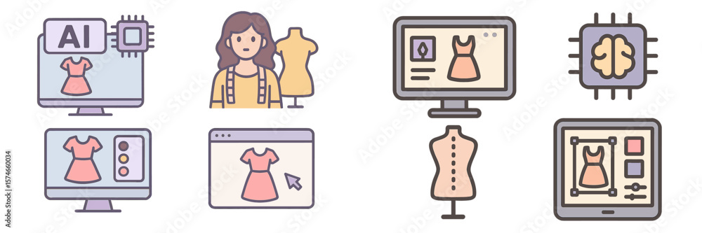 Poster exploring the role of artificial intelligence in fashion design and garment creation processes at a 