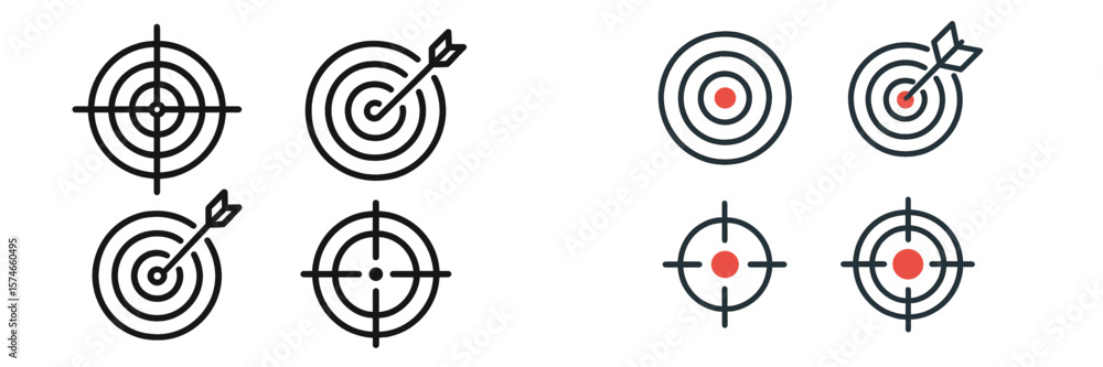 Poster stylish graphic design featuring target illustrations with arrows, emphasizing focus and precision i
