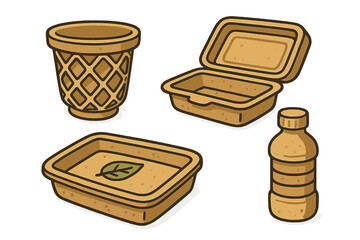 Biodegradable packaging materials for food storage and serving in eco-friendly environments