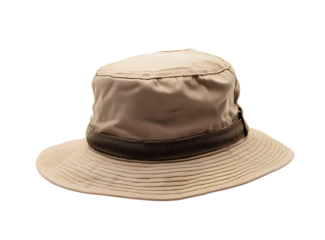 A photograph of an arid boonie hat in tan, against a white background, with studio lighting and high-resolution photography. 