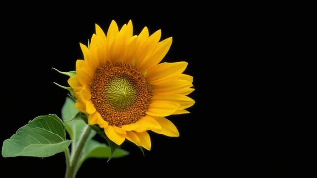 Vibrant Sunflower Opening Revealing Beautiful Concentric Patterns Time-lapse