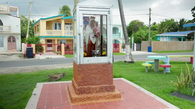 Niche for the Virgin of Carmen, patron saint of fishermen, fishermen village, Guaniquilla, Aguada, Puerto Rico.