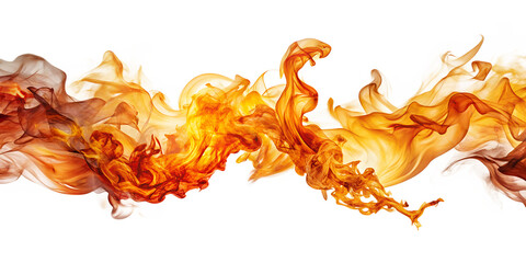 Abstract flowing golden fabric on transparent background for design projects