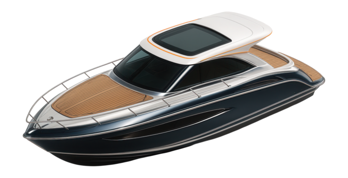 Motor yacht equipped with a hardtop and retractable sunroof