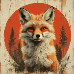 Fototapeta premium fox in the snow