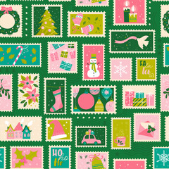 Lovely christmas seamless pattern, cute hand drawn elements and decoration, great for wrapping paper, textiles, banners, wallpapers - vector design
