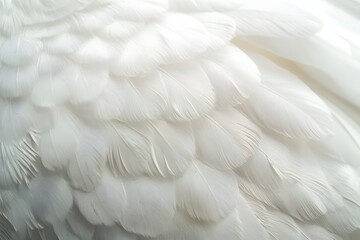 Obraz premium Close-Up View of Soft White Feathers for Nature Photography