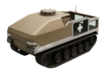 Fototapeta premium Heavy armored medevac tank with turret removed and rear loading bay