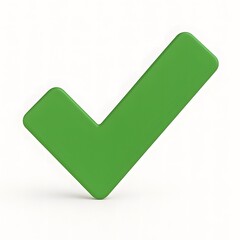 3d green check mark tick symbol isolated on white background