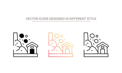 Landslide icon design with white background stock illustration
