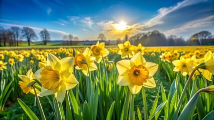 Fototapeta premium yellow daffodils in spring