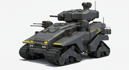 Futuristic Armored Combat Vehicle: A 3D Model of a Modern Military Tank