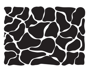  Bold abstract pattern with irregular black organic shapes on white background, mimicking animal skin. Great for textiles, prints, and modern design work.