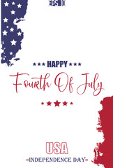 Happy 4th of July USA Independence Day Typography Text Lettering USA Abstract Flag Template