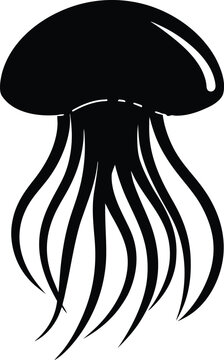 jellyfish silhouette on white background