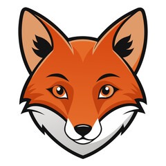 Obraz premium Cute Cartoon Fox Head Sticker – Animal Illustration PNG