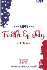 Happy 4th of July USA Independence Day Typography Lettering USA Abstract Flag Template