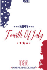 Happy 4th of July USA Independence Day Handwritten Calligraphy USA Abstract Flag Template