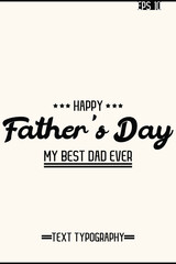 Modern Text Lettering Design Of Happy Father's Day Vertical Template