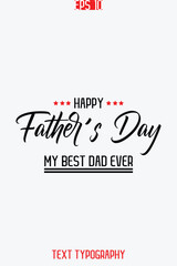 Happy Father's Day Stylish Modern Calligraphy Text Vertical Template
