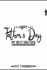 Happy Father's Day Modern Stylish Typography Text Vertical Template