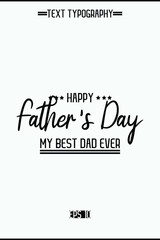 Happy Father's Day Typography Text Element Vertical Template