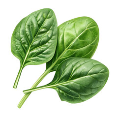 Fototapeta premium Fresh Green Spinach Leaves Isolated on White Background