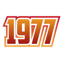 Vintage 1977 retro-style typography for T-shirts, stickers, posters