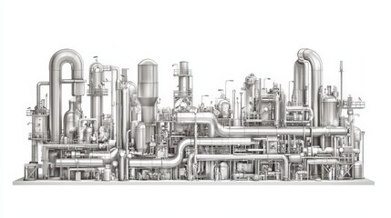 Obraz premium illustration of offshore oil and gas pipeline