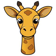 Cartoon Giraffe Head Sticker – Cute Safari Animal Illustration PNG