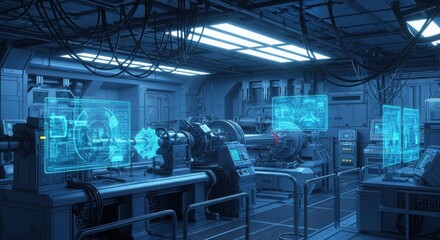 Advanced Laboratory with Futuristic Technology and Holographic Displays