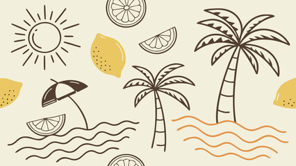 vector illustration of a summer beach pattern