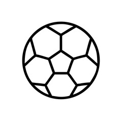 Obraz premium Soccer ball icon vector illustration, football game equipment, sport ball outline design element
