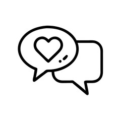 Love chat heart speech bubble icon vector illustration for valentine's day social media