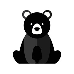 Naklejka premium Adorable Black Bear Illustration Simple, Cute Vector Graphic for Kids, Design Projects, and More