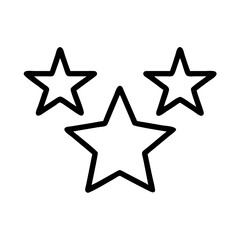 Three star rating vector icon illustration for graphic design and web design element usage