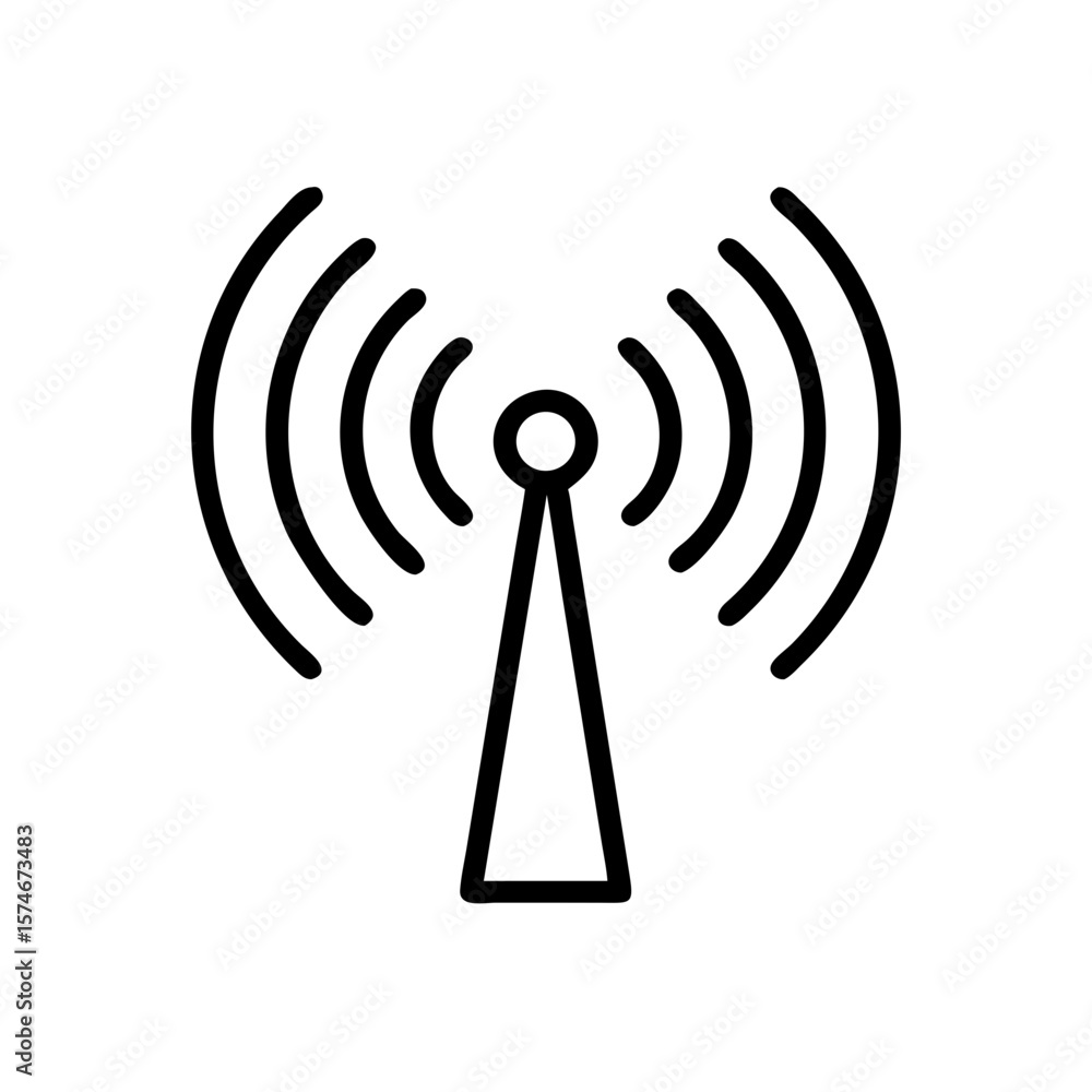 Aufkleber illustration of a wifi signal tower for wireless internet and network communication technology