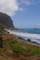 Coastal cliffs and ocean waves Vertical