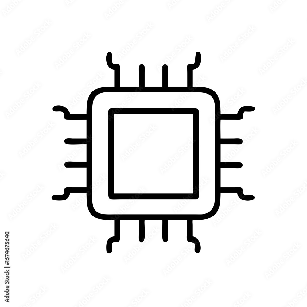 Aufkleber isolated central processing unit cpu microchip processor icon vector illustration design