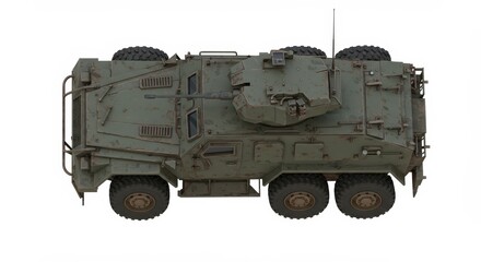 Top-Down View of a Military Armored Personnel Carrier