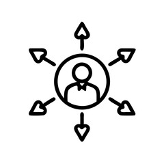 Person network connection diagram, social media influencer, business hub and connections, seo