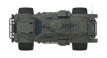 Top-Down View of a Military Armored Vehicle
