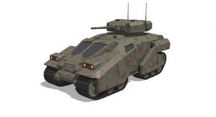 Military Tank 3D Model: Futuristic Armored Vehicle Design