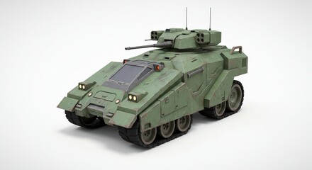 Military Armored Vehicle 3D Model: Futuristic Combat Machine Design