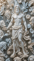 luxury crystal colored Zeus Greek gods pattern with clear lines.