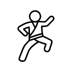 Karate martial arts training icon vector illustration of fighter in uniform and stance