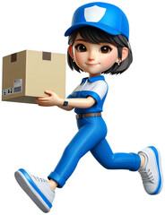 Delivery staff wearing colorful uniforms