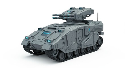 Futuristic Military Armored Vehicle 3D Render