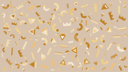 Beige background with scattered abstract shapes. Abstract vector background for presentation, banner, creative poster design.