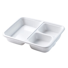 White Plastic Food Tray with Compartments - Takeout Container
